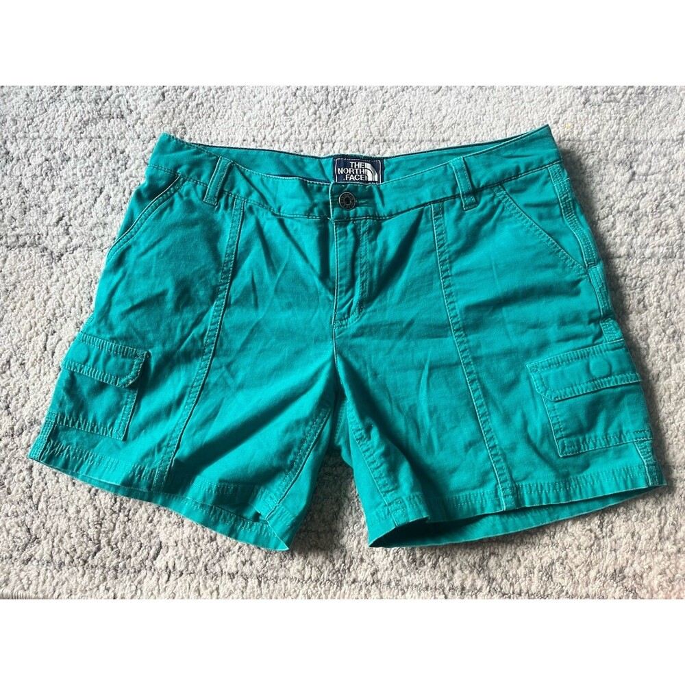 The North Face Cargo Shorts Womens Size 6L / 6 LONG Teal Green Waist